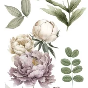 transfers decorativos 15x30cm 4 hojas – peonias art. nr. pfy 14766