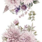 transfers decorativos 15x30cm 4 hojas – dalias art. nr. pfy 14769