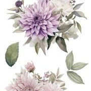 transfers decorativos 15x30cm 4 hojas – dalias art. nr. pfy 14769