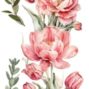 transfers decorativos 15x30cm 4 hojas – tulipanes art. nr. pfy 14774