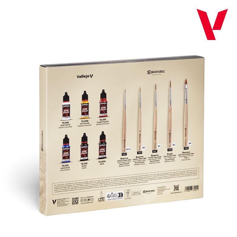 ultimate miniature set: paint & brushes de vallejo art. nr. 72.206