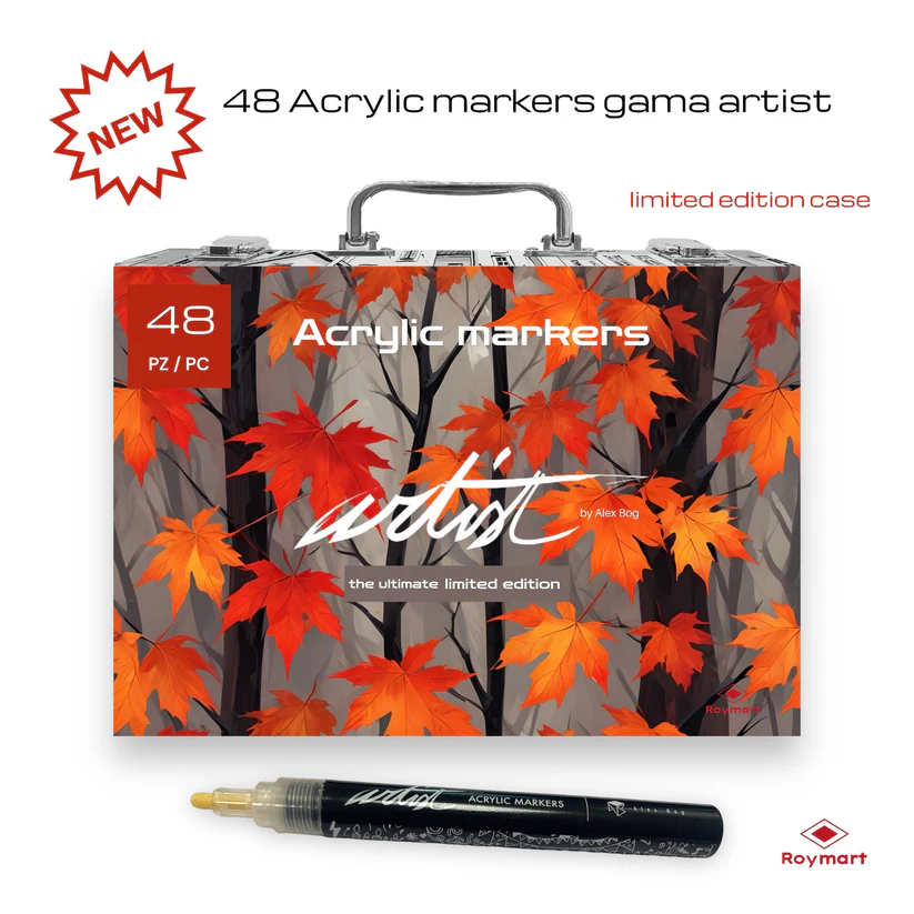 maletín 48 rotuladores acrílicos artist alex bog art. nr. ab 0638