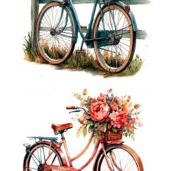 transfers decorativos 60x90cm 4 hojas – bicicletas art. nr. pfy 14835