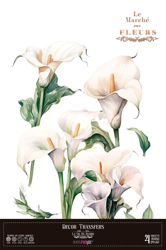 transfers decorativos 60x90cm 4 hojas – calas art. nr. pfy 14827