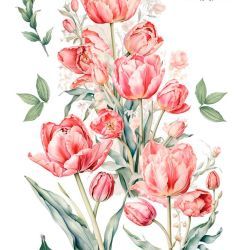 transfers decorativos 60x90cm 4 hojas – tulipanes art. nr. pfy 14831