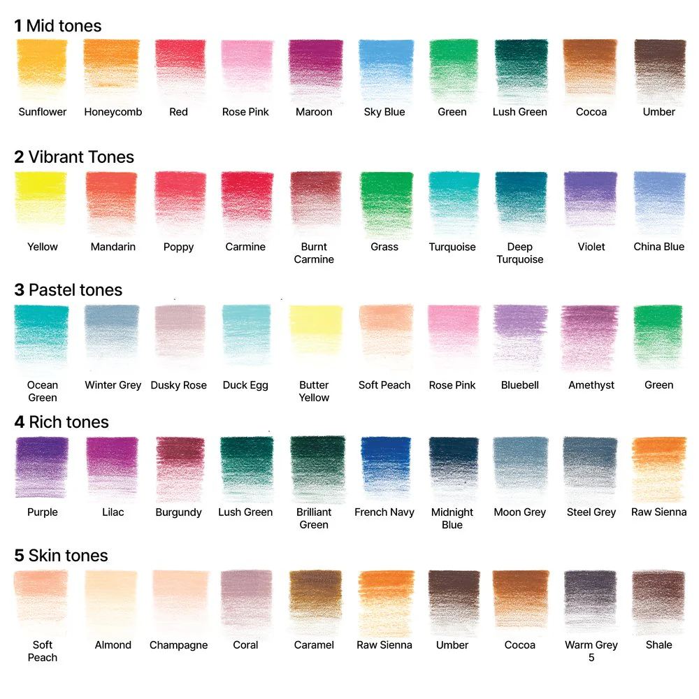set 50 lápices de color studio collection de winsor & newton art. nr. 2090008