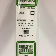 tubo cuadrado de poliestireno blanco 4,8 x 4,8 x 350 mm. art. nr. 787026002538