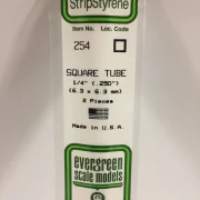 tubo cuadrado de poliestireno blanco 3,2 x 3,2 x 350 mm. art. nr. 787026002545