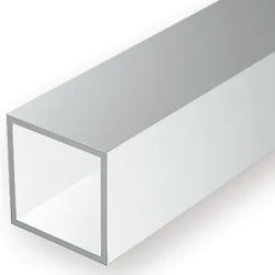 tubo cuadrado de poliestireno blanco 3,2 x 3,2 x 350 mm. art. nr. 787026002521