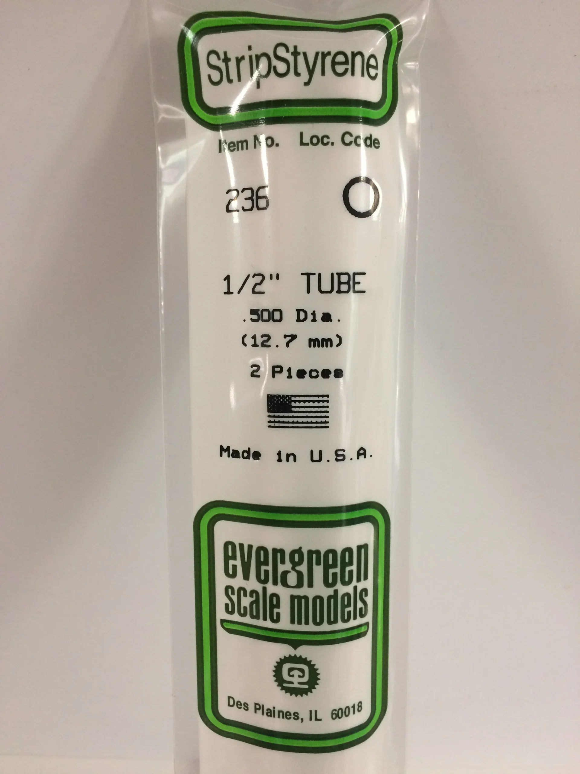 tubo de poliestireno blanco 12,7 x 350 mm. art. nr. 787026002361