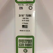 tubo de poliestireno blanco 4,8 x 350 mm. art. nr. 787026002262