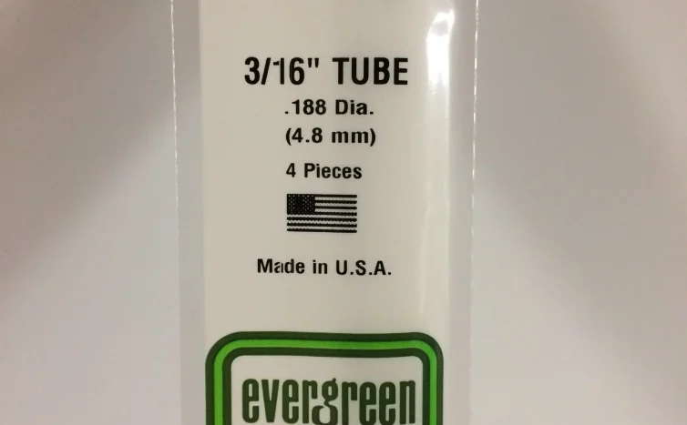 Tubo de Poliestireno Blanco 4,8 x 350 mm. Art.-Nr. 787026002262