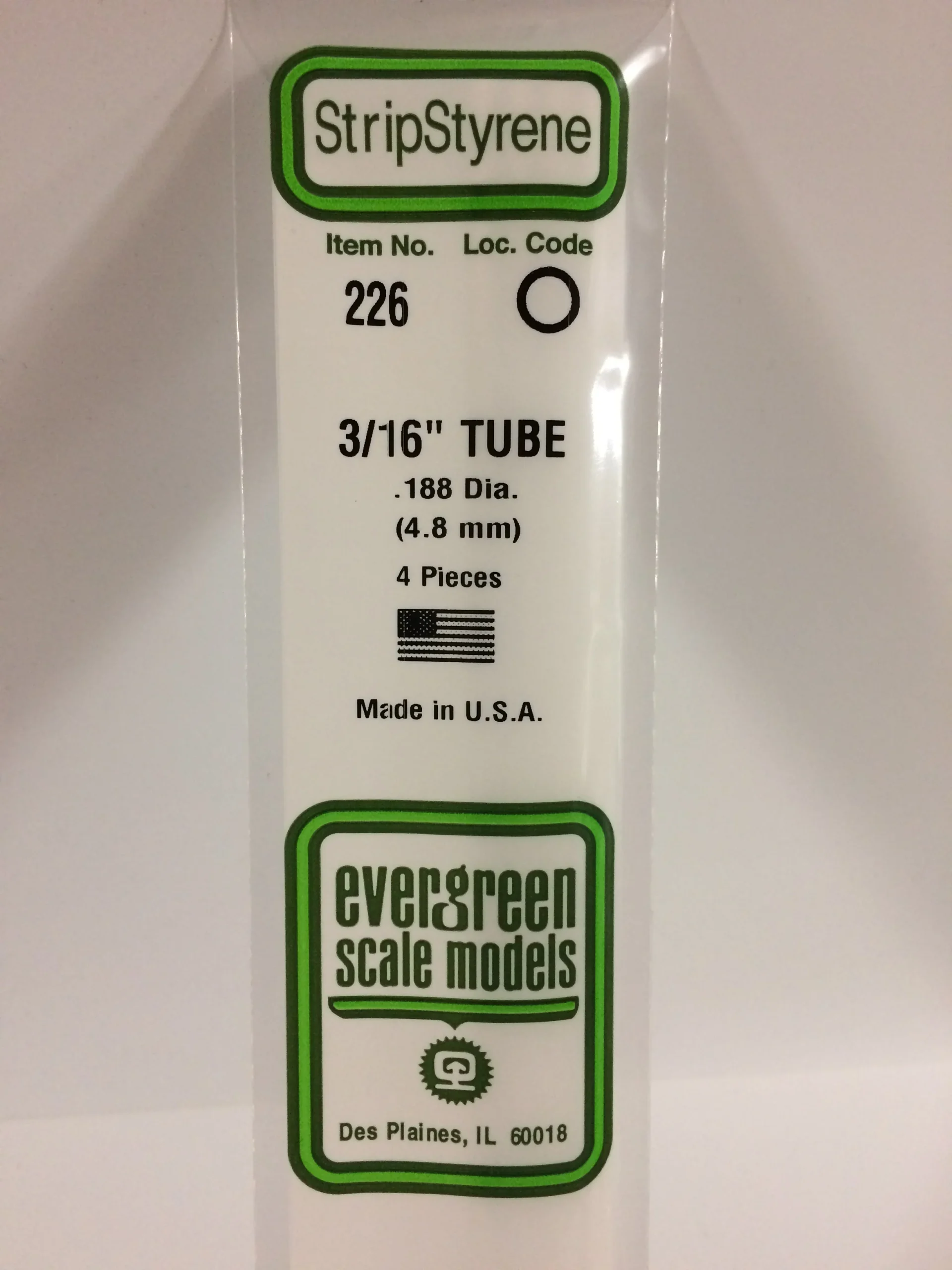 tubo de poliestireno blanco 4,8 x 350 mm. art. nr. 787026002262