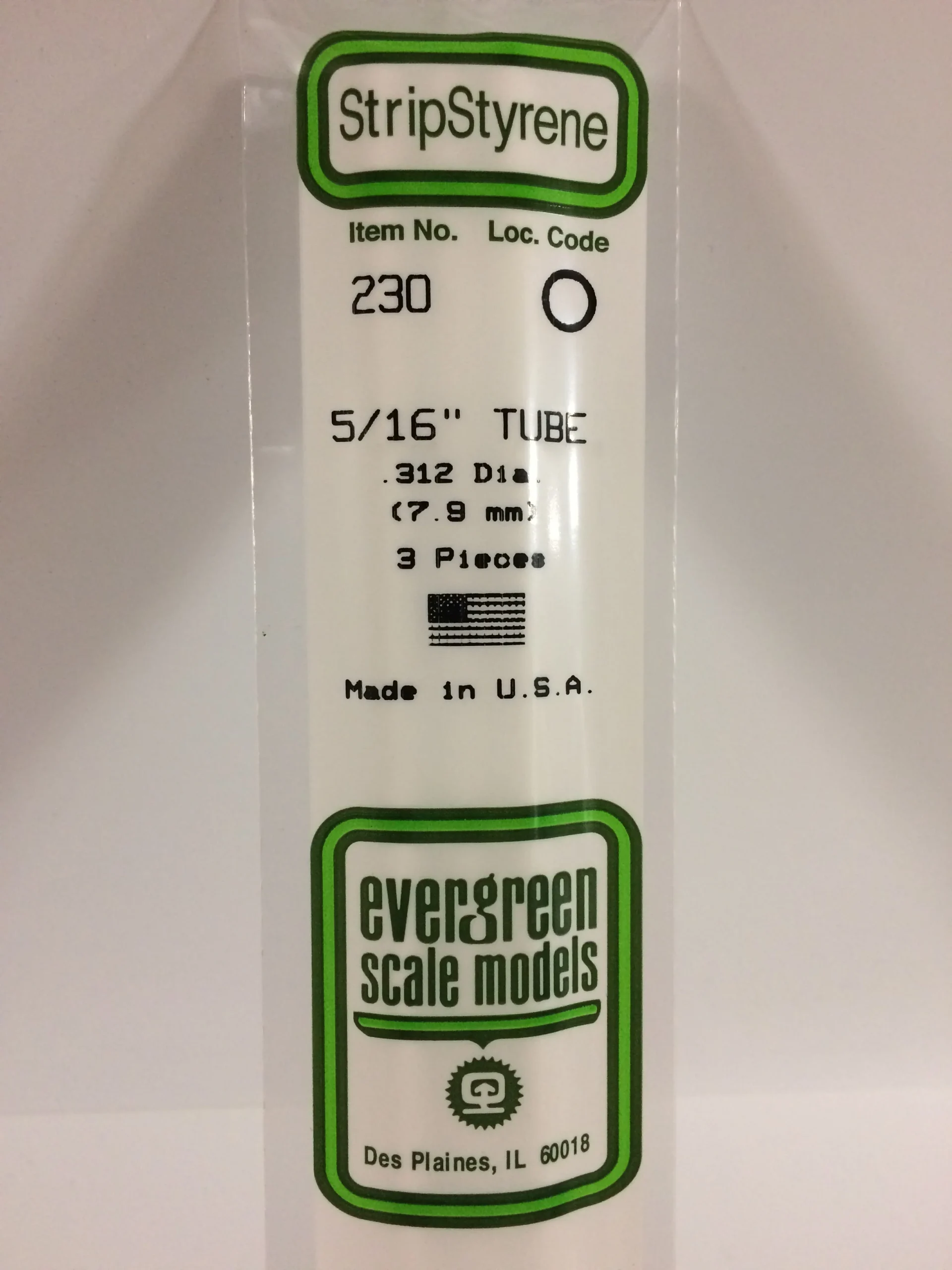 tubo de poliestireno blanco 7,9 x 350 mm. art. nr. 787026002309