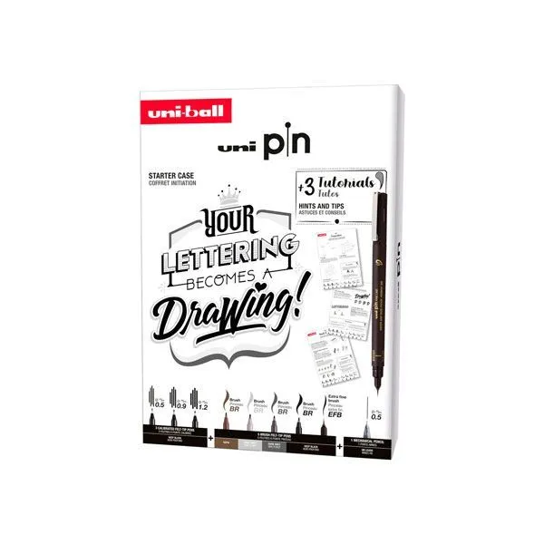 Set de Iniciación Lettering Uni-Ball Art.-Nr. UNI PIN 8P SET Nº 2