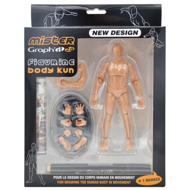 mister graph’it 2.0 figura articulada masculina para dibujo + 1 rotulador graphit art. nr. gi00234