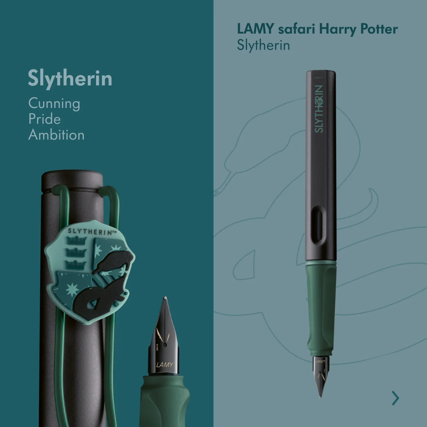 pluma estilográfica lamy safari harry potter – slytherin art. nr. 1240403
