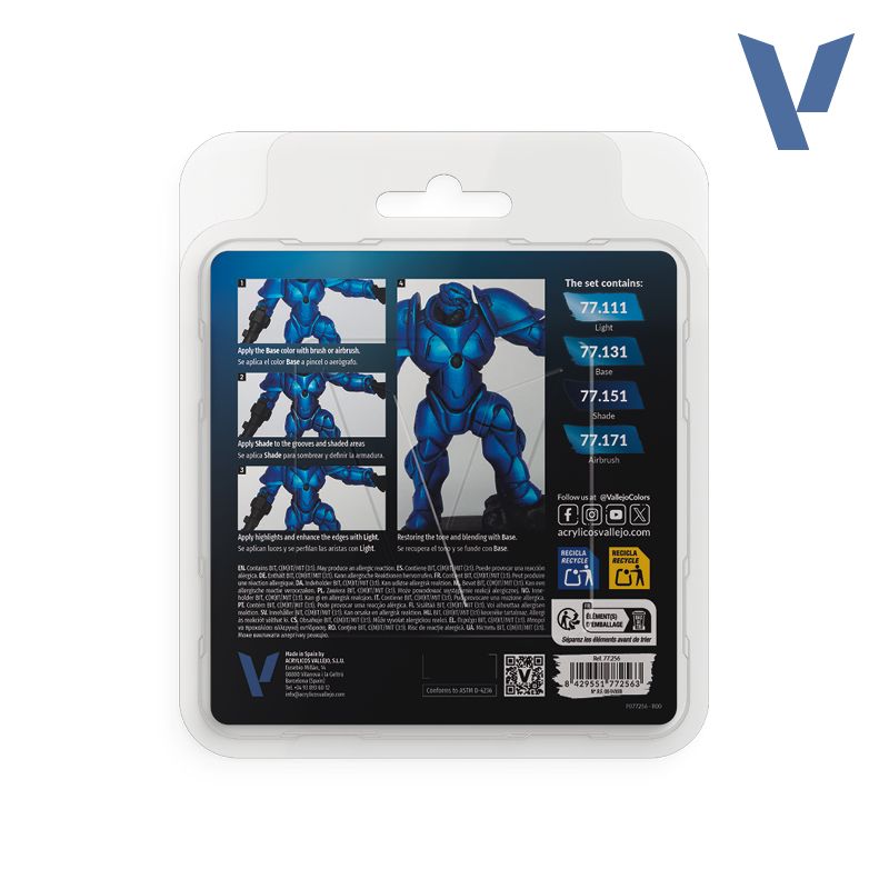 set true metallic metal vallejo azul zafiro art. nr. 77.256