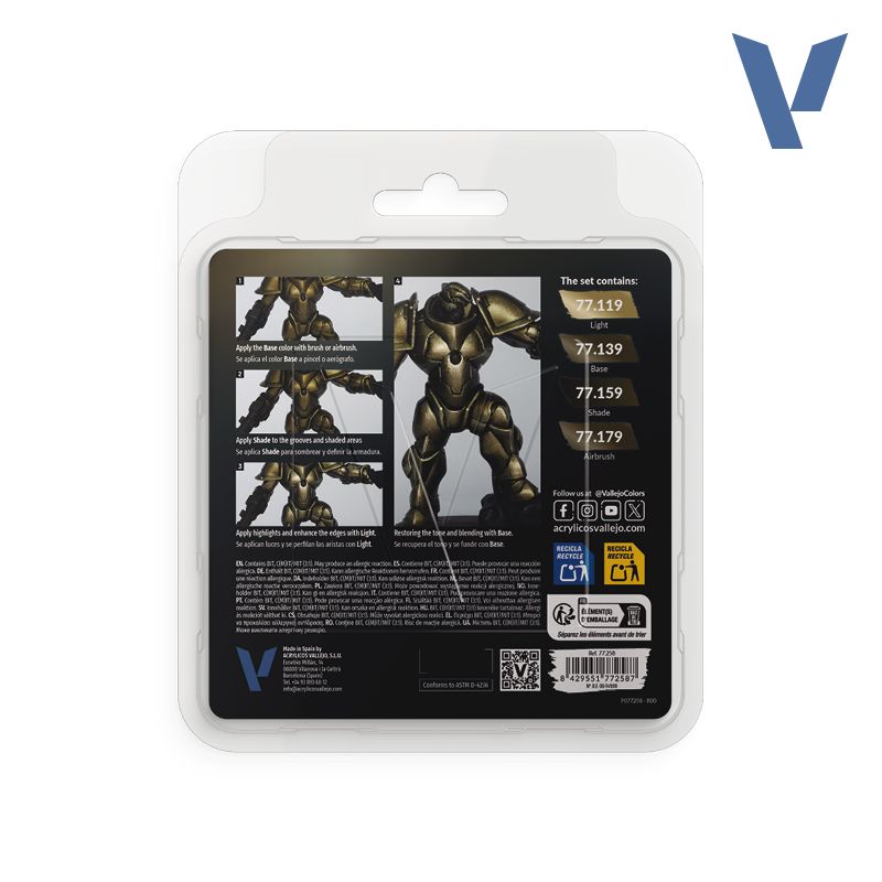 set true metallic metal vallejo metal envejecido art. nr. 77.258