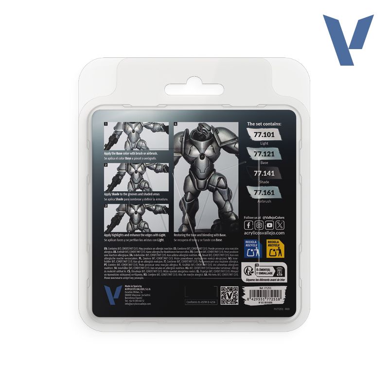 set true metallic metal vallejo plata de ley art. nr. 77.251