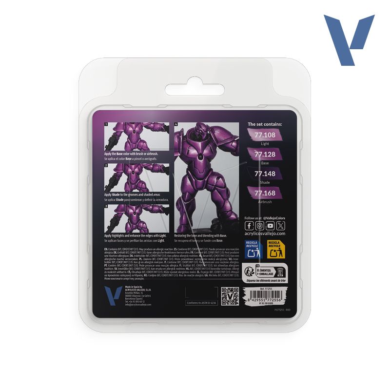 set true metallic metal vallejo púrpura amatista art. nr. 77.255