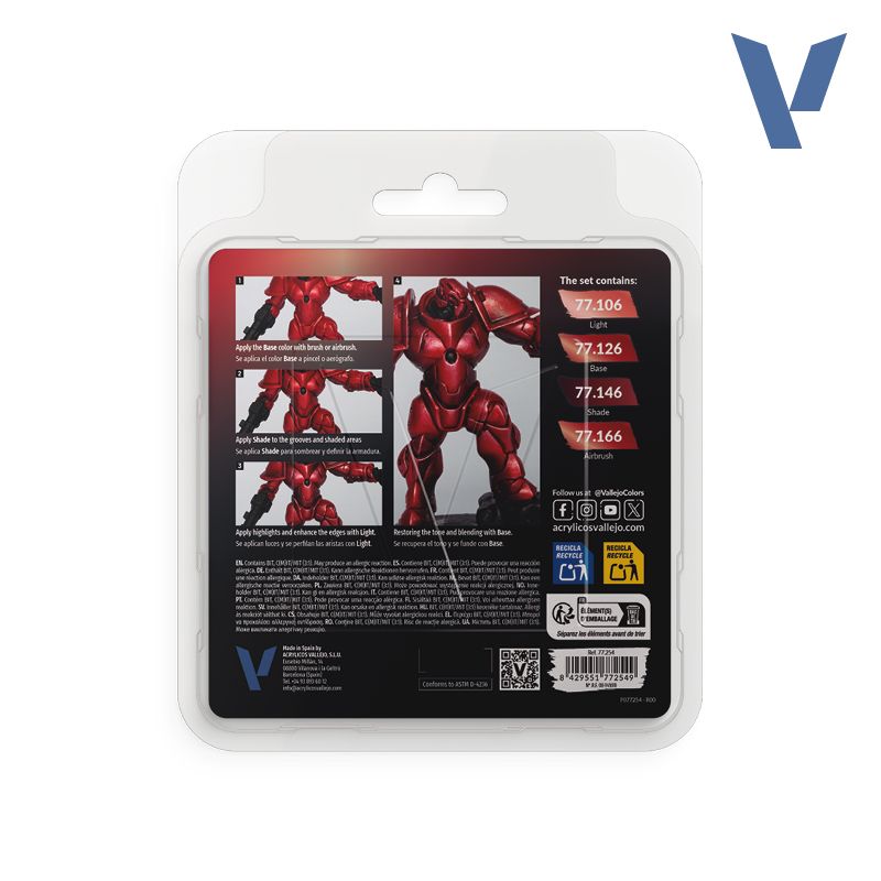 set true metallic metal vallejo rojo rubí art. nr. 77.254