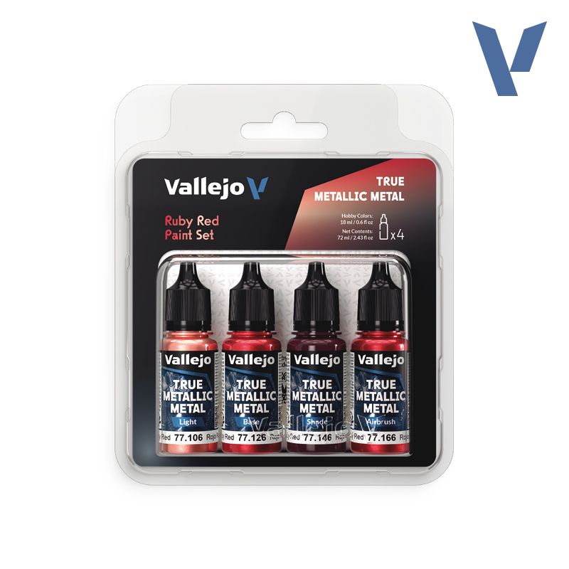 set true metallic metal vallejo rojo rubí art. nr. 77.254