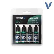 set true metallic metal vallejo verde sombrío art. nr. 77.257