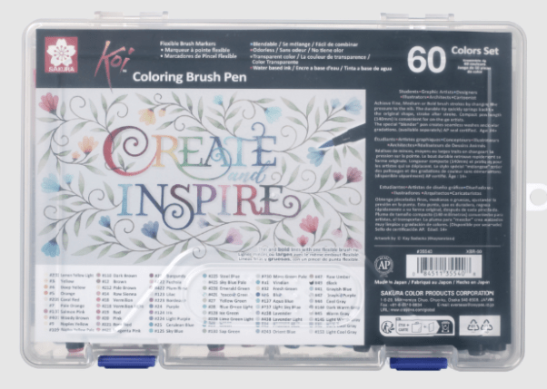 sakura koi coloring brush pen 60 color set art. nr. xbr 60