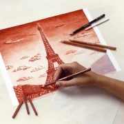 set de estudio y dibujo conté à paris: 12 cuadrados + 3 lápices + accesorios art. nr. b015897