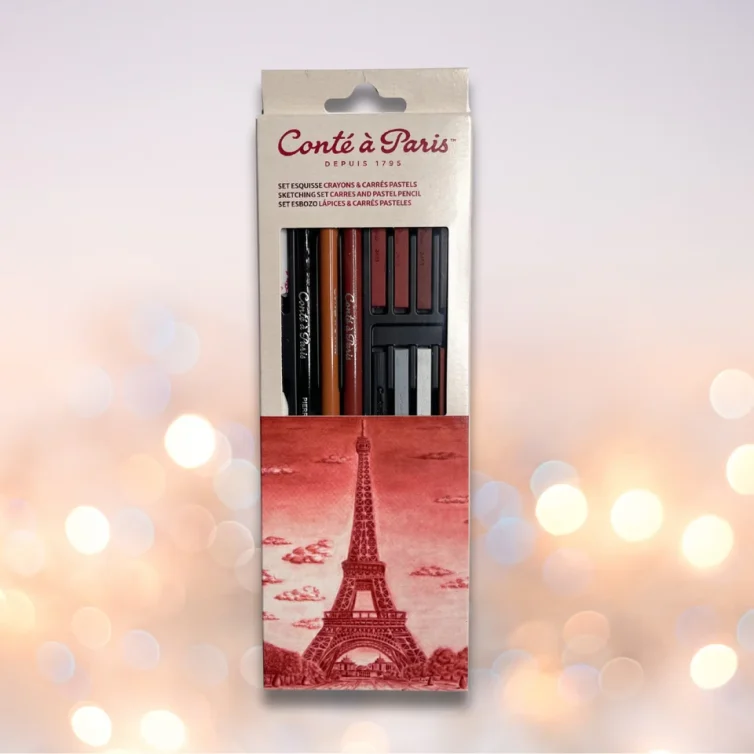 Set de Estudio y Dibujo Conté à Paris: 12 Carrés + 3 Lápices + Accesorios Art.-Nr. B015897