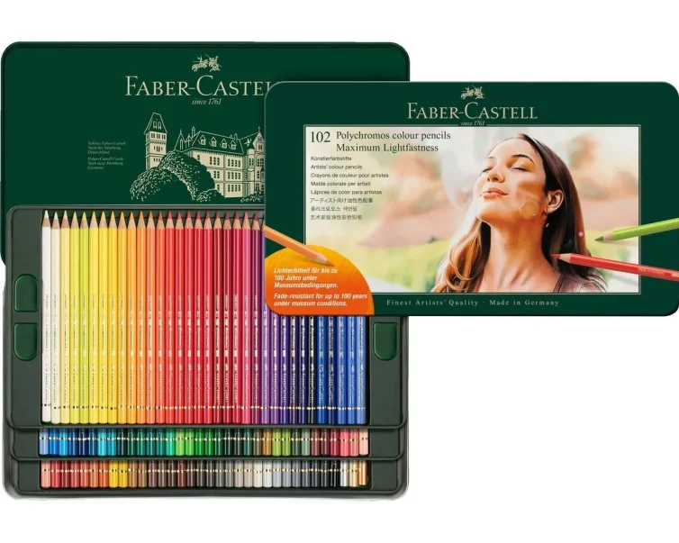 Estuche de metal Polychromos 102 colores Faber-Castell Art.-Nr. 210061