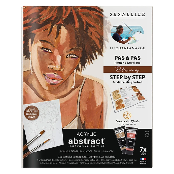 set acrílico abstract retrato paso a paso blessing art. nr. n121860.02