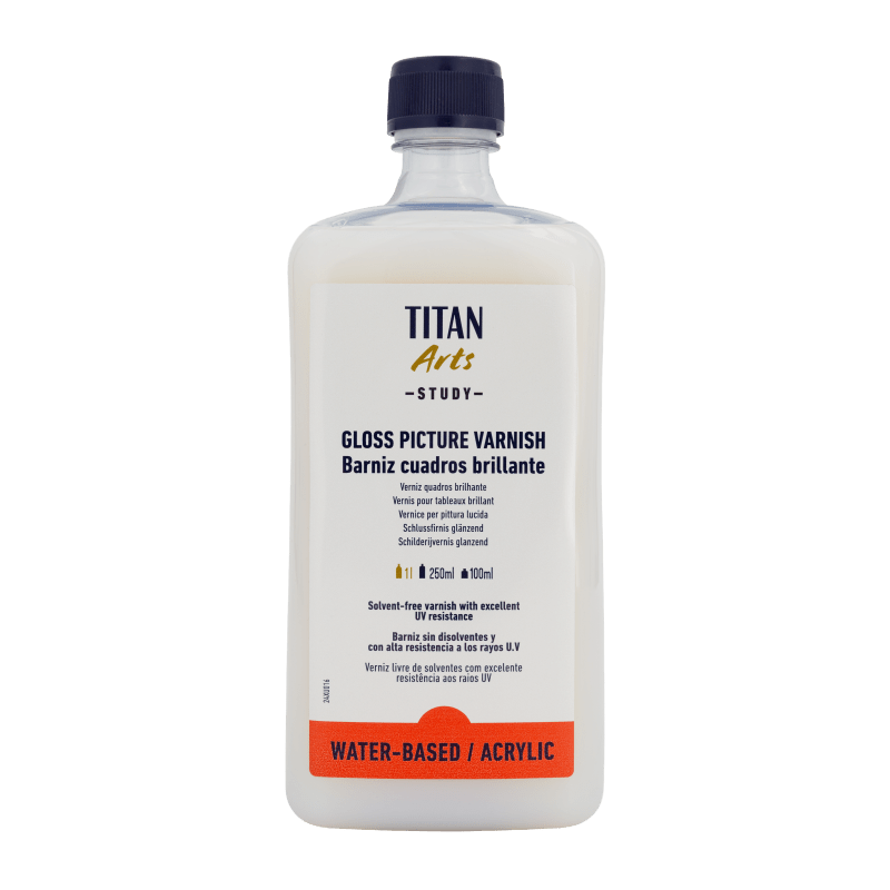 barniz cuadros brillante al agua study titan 1 litro art. nr. 191001601