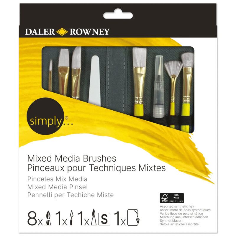 estuche pinceles simply mix media daler rowney art. nr. d216656010
