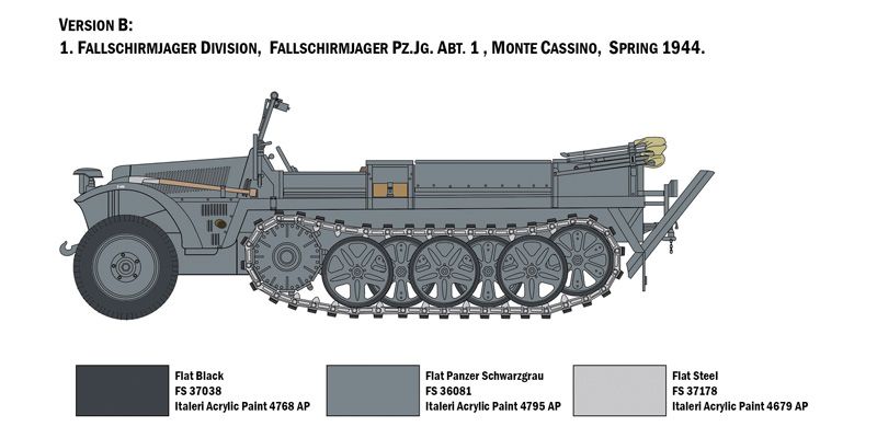 1:35 sd.kfz. 10 demag d7 con paracaidistas alemanes art. nr. 6561