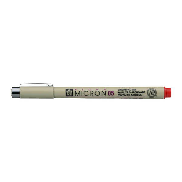 sakura pigma micron 05 – 0.45 mm rojo art. nr. xsdk0519