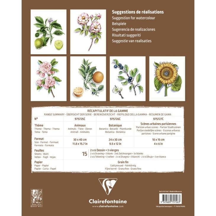 cuaderno para colorear clairefontaine botánica art. nr. 975726c