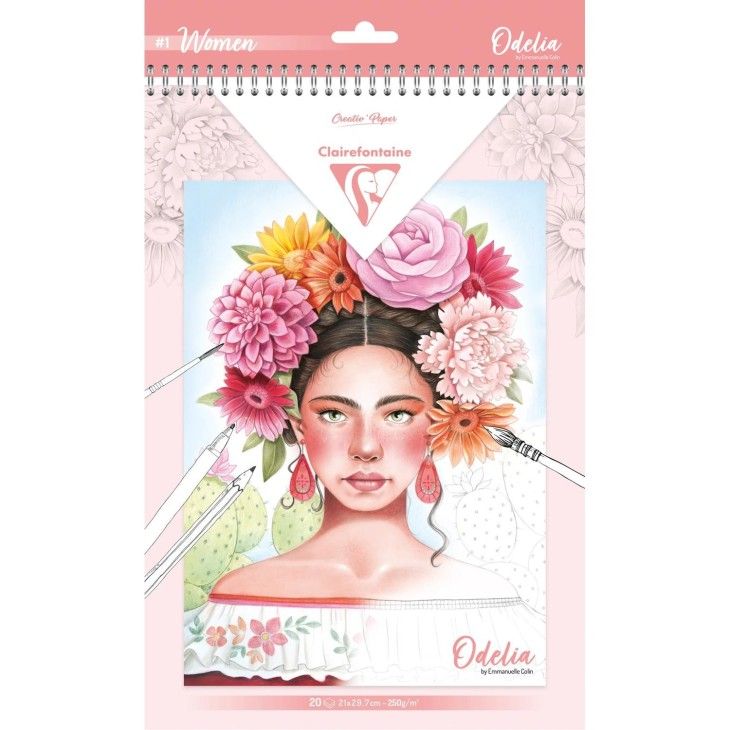 cuaderno para colorear clairefontaine odelia – mujeres art. nr. 95741c