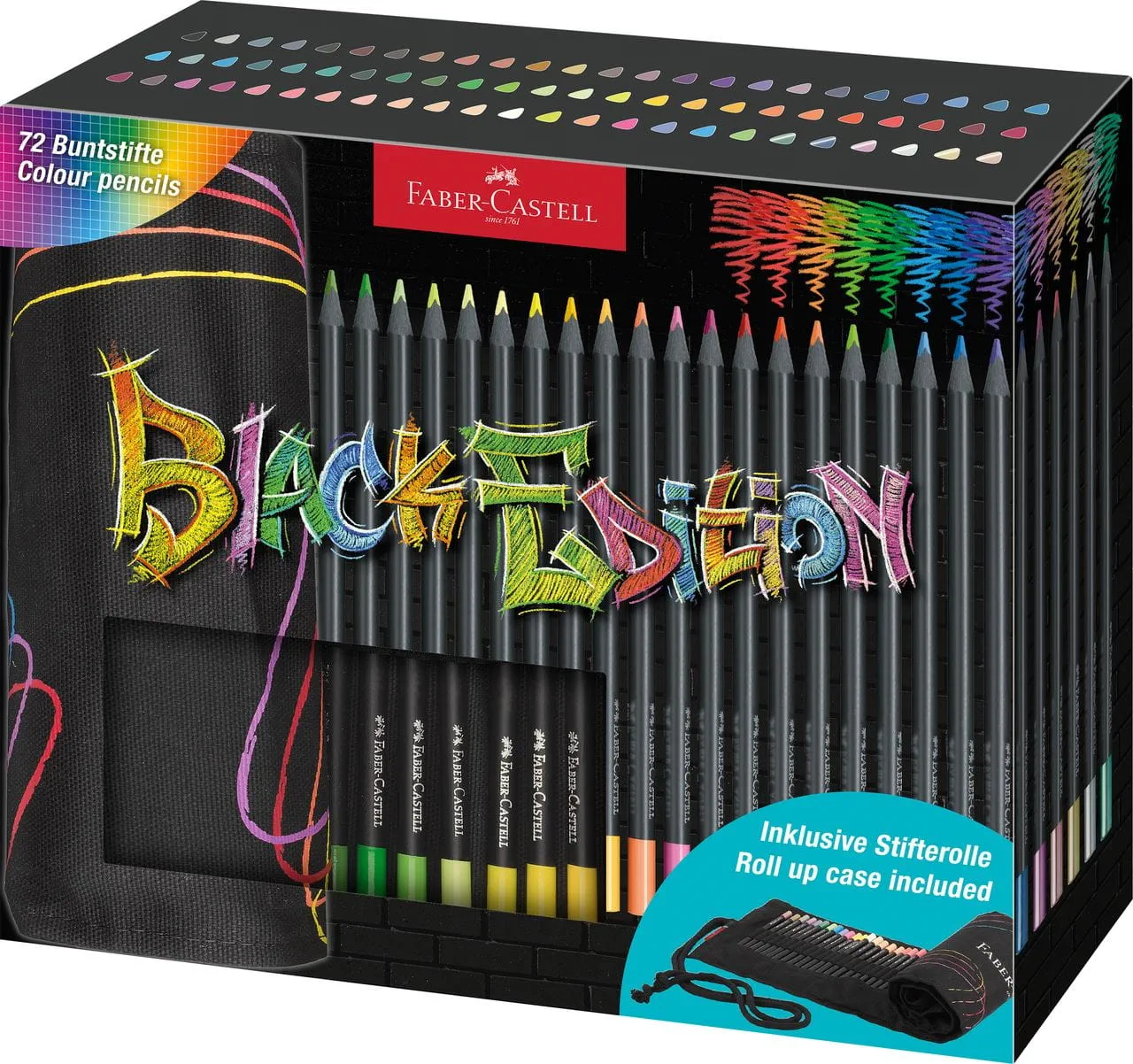 estuche enrollable lápices black edition 72 colores art. nr. 116418
