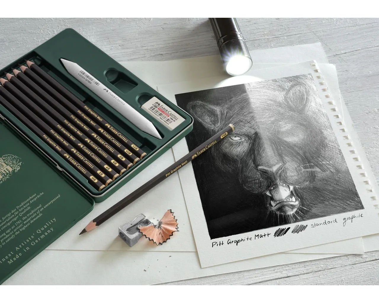 estuche de metal de pitt graphite matt x11 faber castell art. nr. 115220