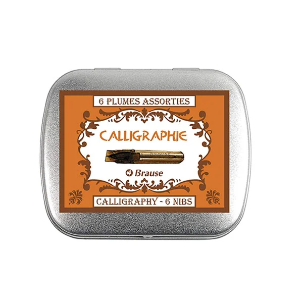 Caja de 6 plumillas metálicas Brause para caligrafía  Art.-Nr. 21000B