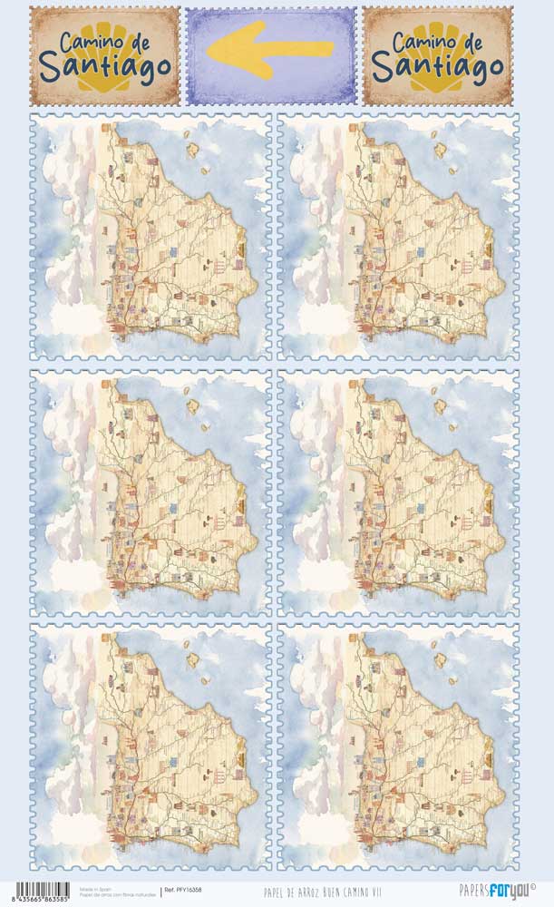 Papel de arroz Buen Camino VII 54×33 cm Art.-Nr. PFY-16358