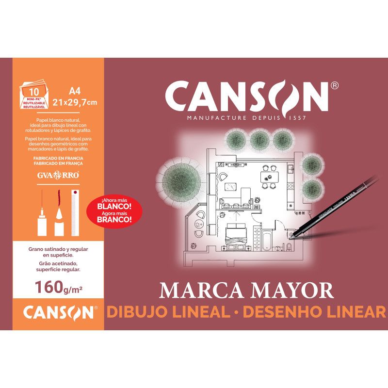 sobre canson 10 hojas a4 160 g/m² art. nr. c200409784