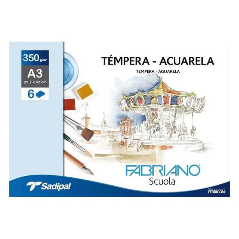 sobre fabriano accademia 6 hojas a3 350 g/m² art. nr. 74233261