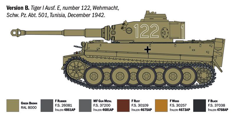 1:35 pz. kpfw. vi tiger i ausf. h (tp) early production art. nr. 6767