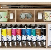 caja de madera de óleos van gogh básico 10 x 40 ml + accesorios art. nr. 02840510