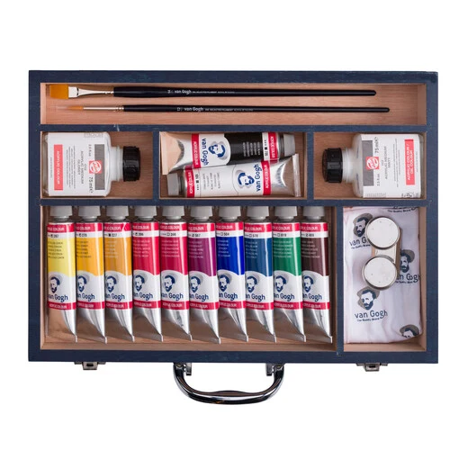 caja de madera de pintura acrílica van gogh box xl – 12 x 40 ml + accesorios art. nr. 22842510