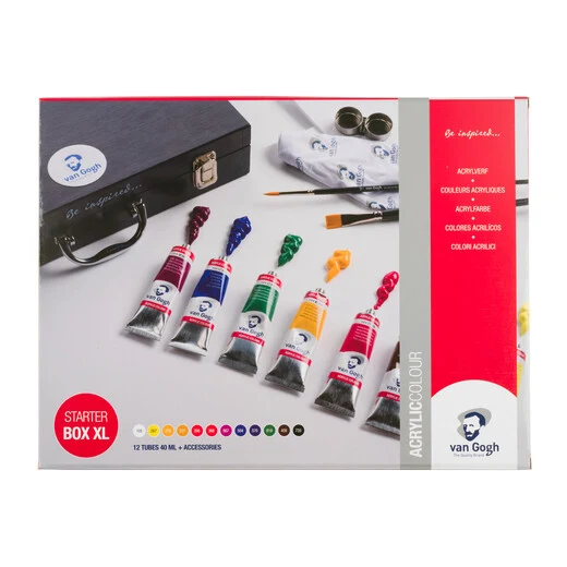 caja de madera de pintura acrílica van gogh box xl – 12 x 40 ml + accesorios art. nr. 22842510