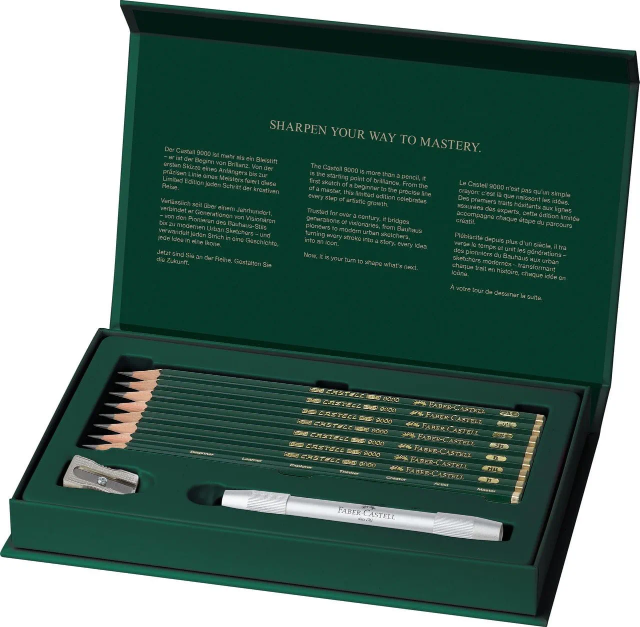 set de lápices castell 9000 "de principiante a maestro" faber castell art. nr. 119067